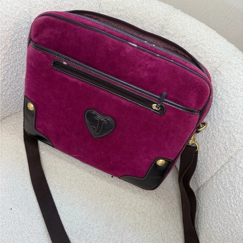 Juicy Couture Fuchsia Laptop Bag with Brown Accents